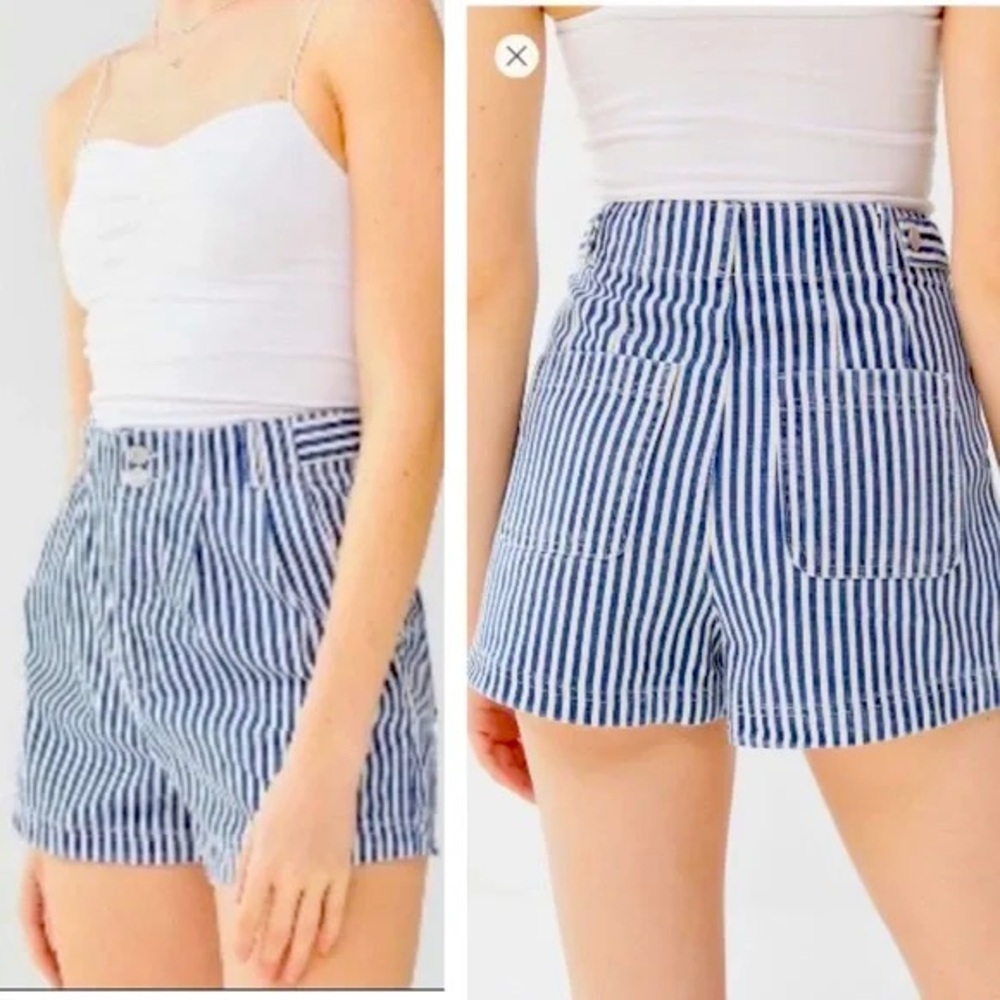 NWT Urban Outfitters BDG super high rise striped trouser shorts 100% cotton